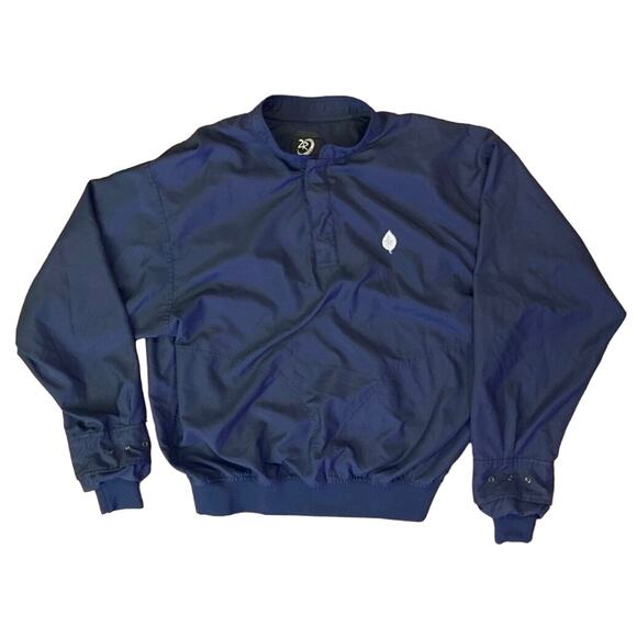 Zero Restriction Jacket Mens Medium Navy Blue Pullover Golf Windbreaker 1/4 Snap - Picture 1 of 15